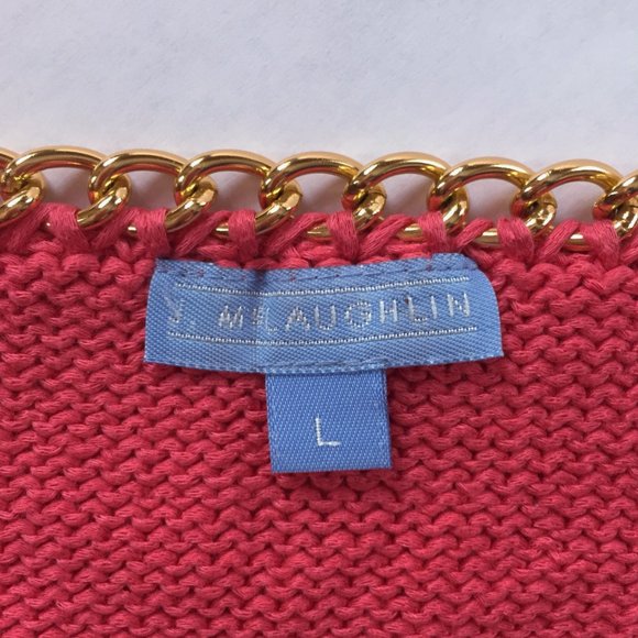 J. MCLAUGHLIN chain and cotton knit top size large - Picture 6 of 7